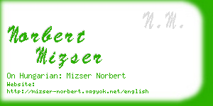 norbert mizser business card